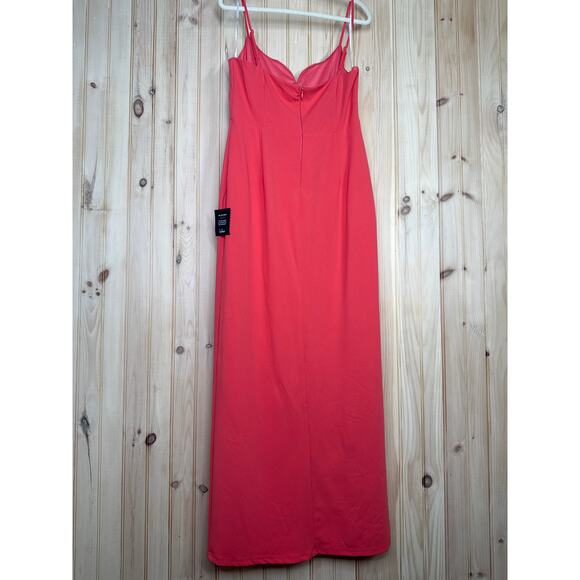 NWT Lulus Impressive Glamour Coral Pink Sleeveless Column Maxi Dress Cocktail XL - Picture 5 of 7